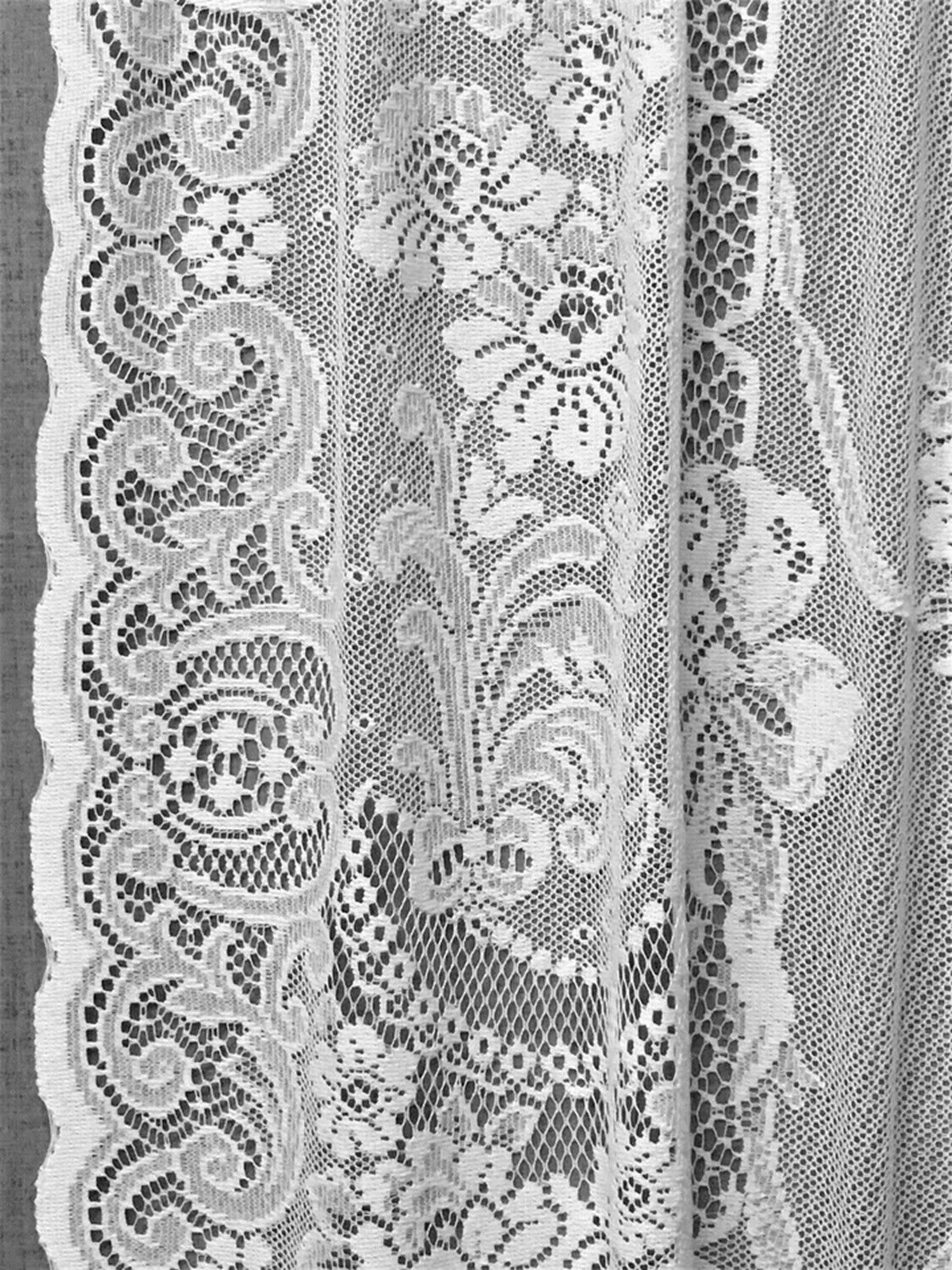 Classic Ayshire White Cotton Blend Lace Window Panel 60″ x 84″ Livingroom Bedrm