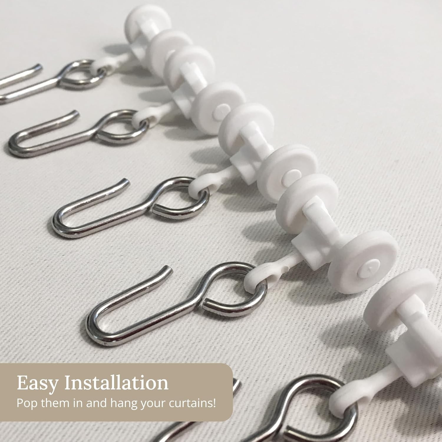 Curtain Track Hooks 20 Pack – Durable Ceiling Track Roller Hooks for Curtains…