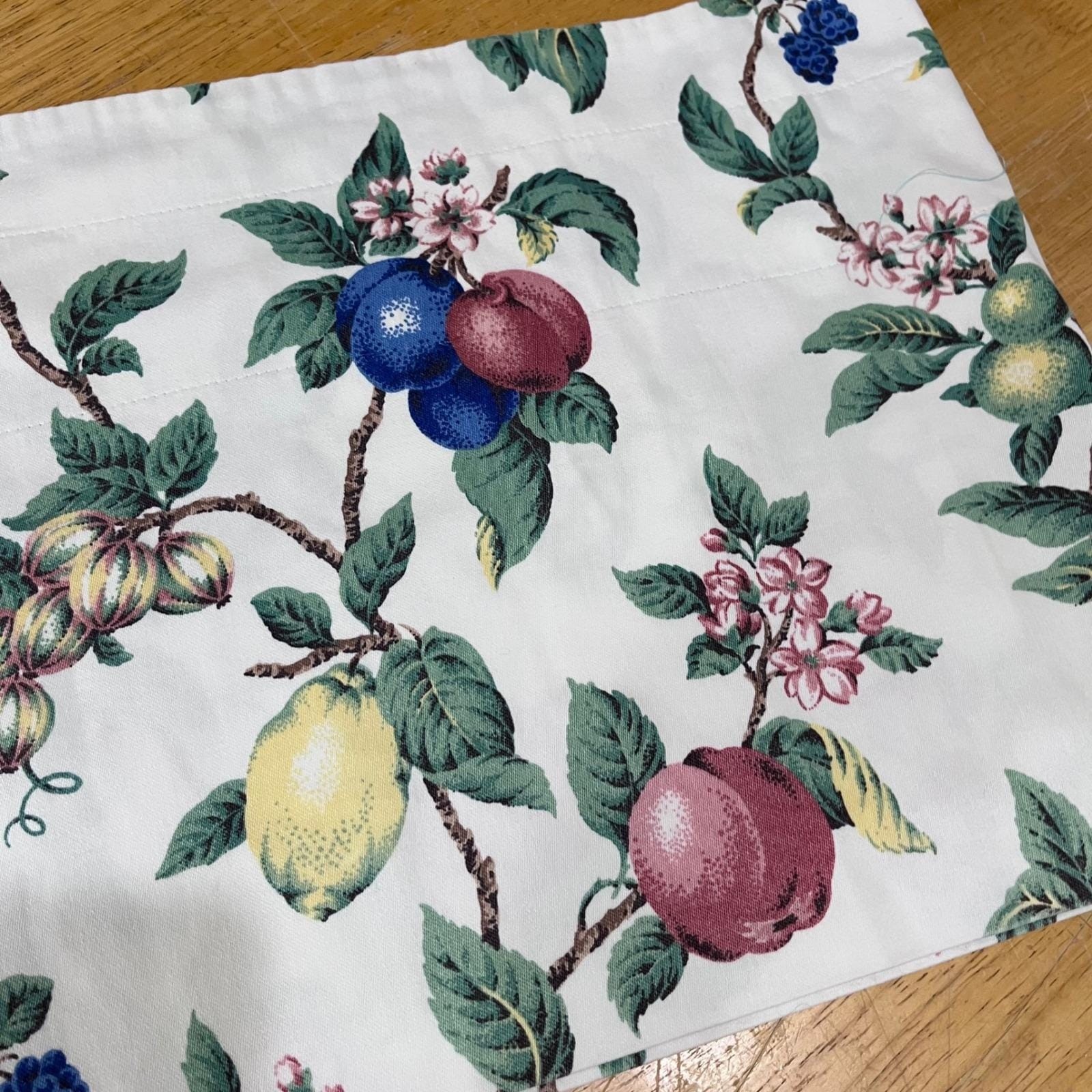 Vtg Cottagecore Fruit Botanical Window Valance 50×13 Farmhouse Orchard Print