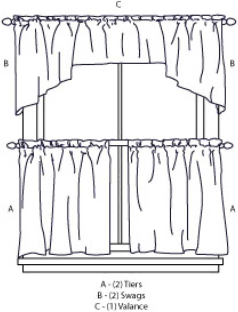 Industries Wines Kitchen Curtain Set 36-Inch Length