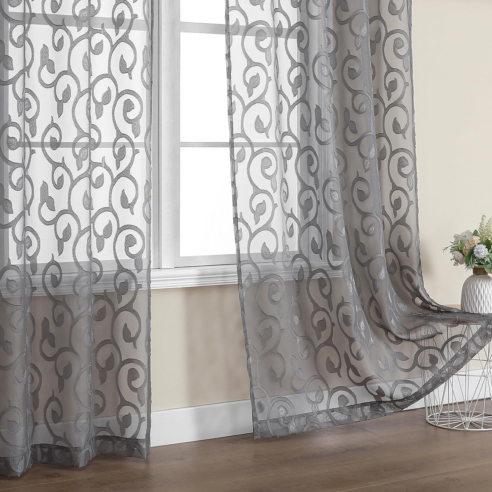Furman Sheer Curtains 84 inches Long for Bedroom Living Room 2 Panels Set, Li…