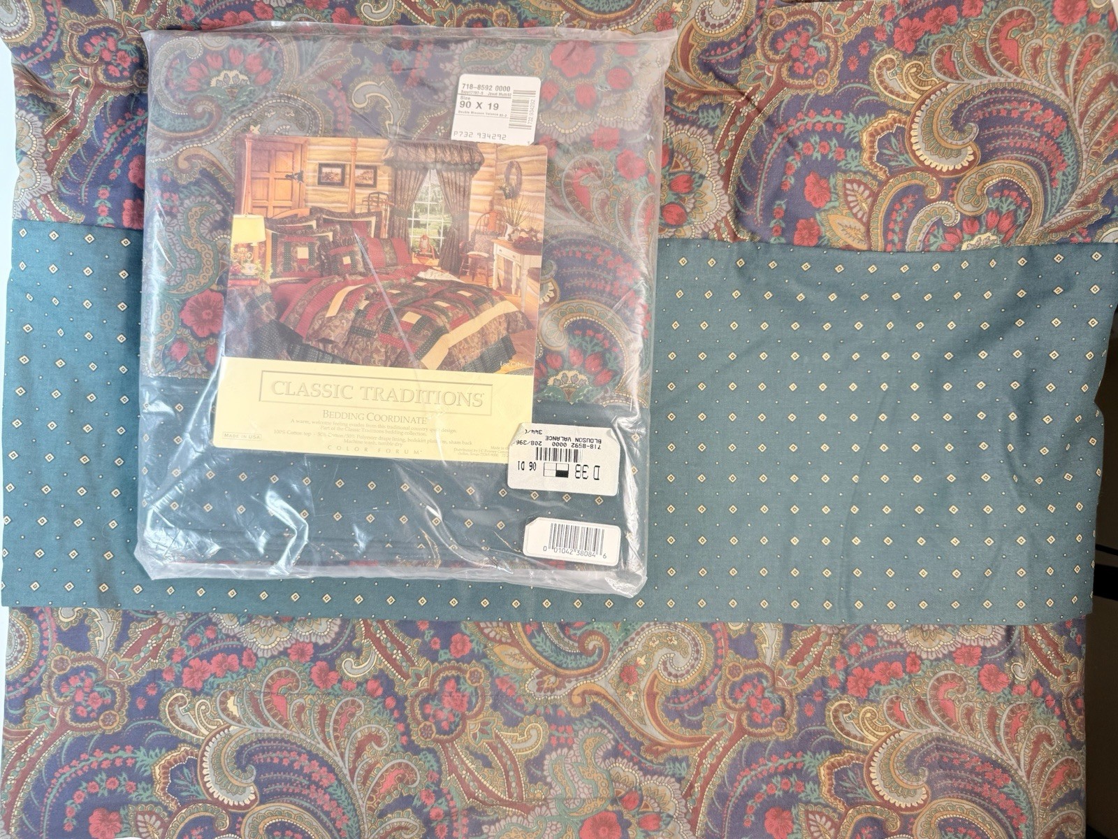 JC Penney Blouson Window Valance Set Of 2 Floral Paisley Derby 90×19 Vintage New