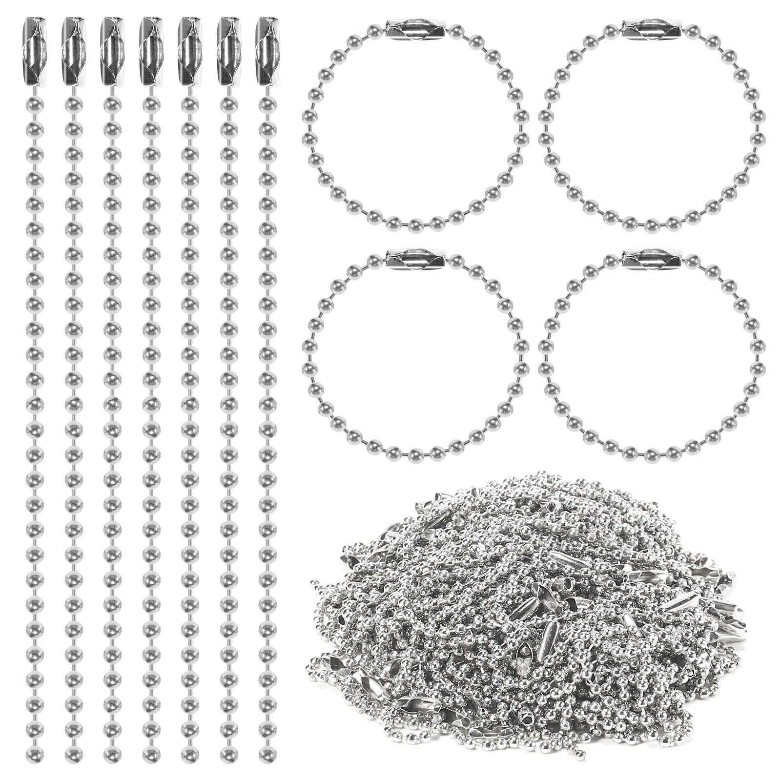 300 pcs 3.9 in Ball Chains Keychain Tag Keychain Ball Chain Bulk,Beaded Chain…