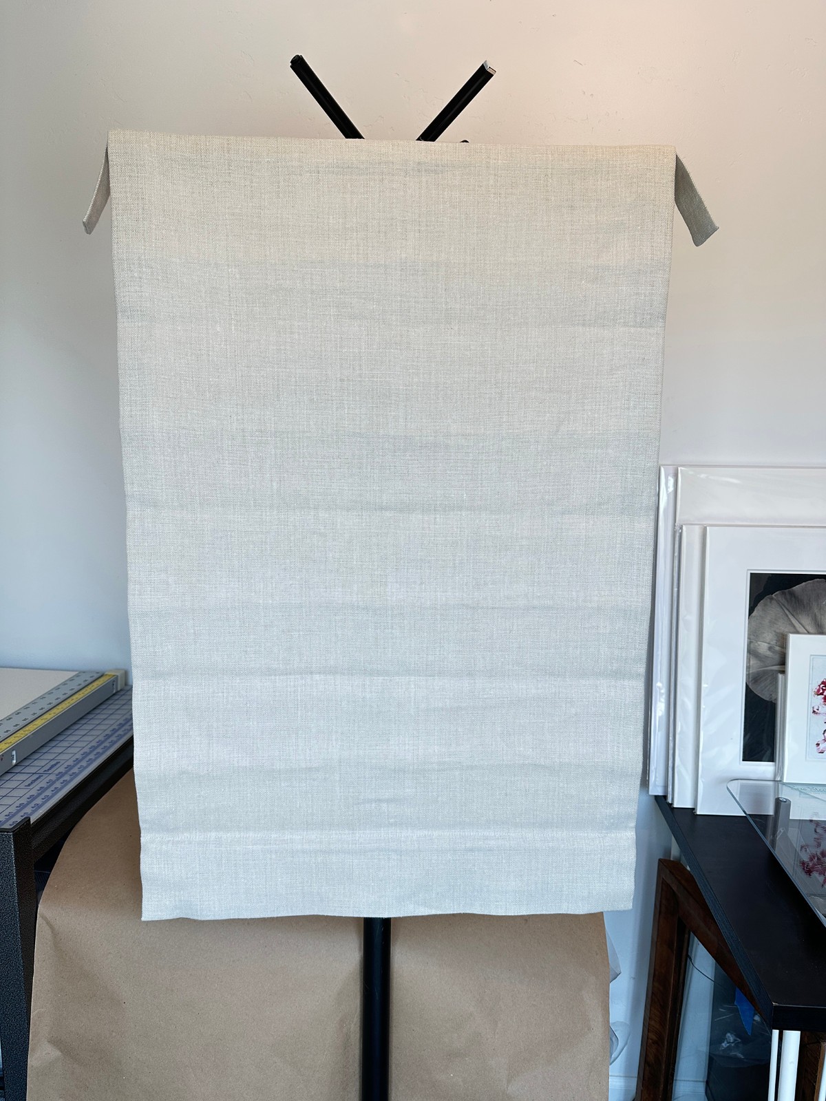 Belgian Linen Roman Shades – 2- Size 35 wide x 45 long 1- Size 24 wide x 36 long