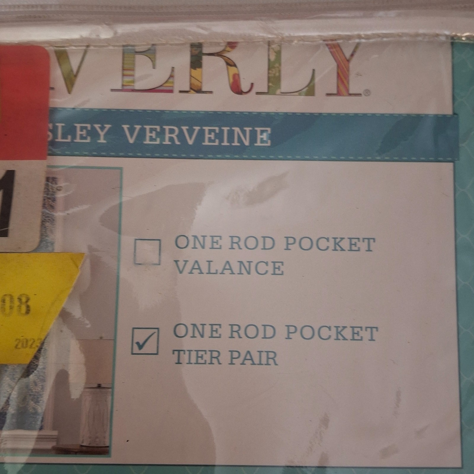 Waverly Paisley Verveine Single Rod Pocket Tier Pair 2x26x36 Spring