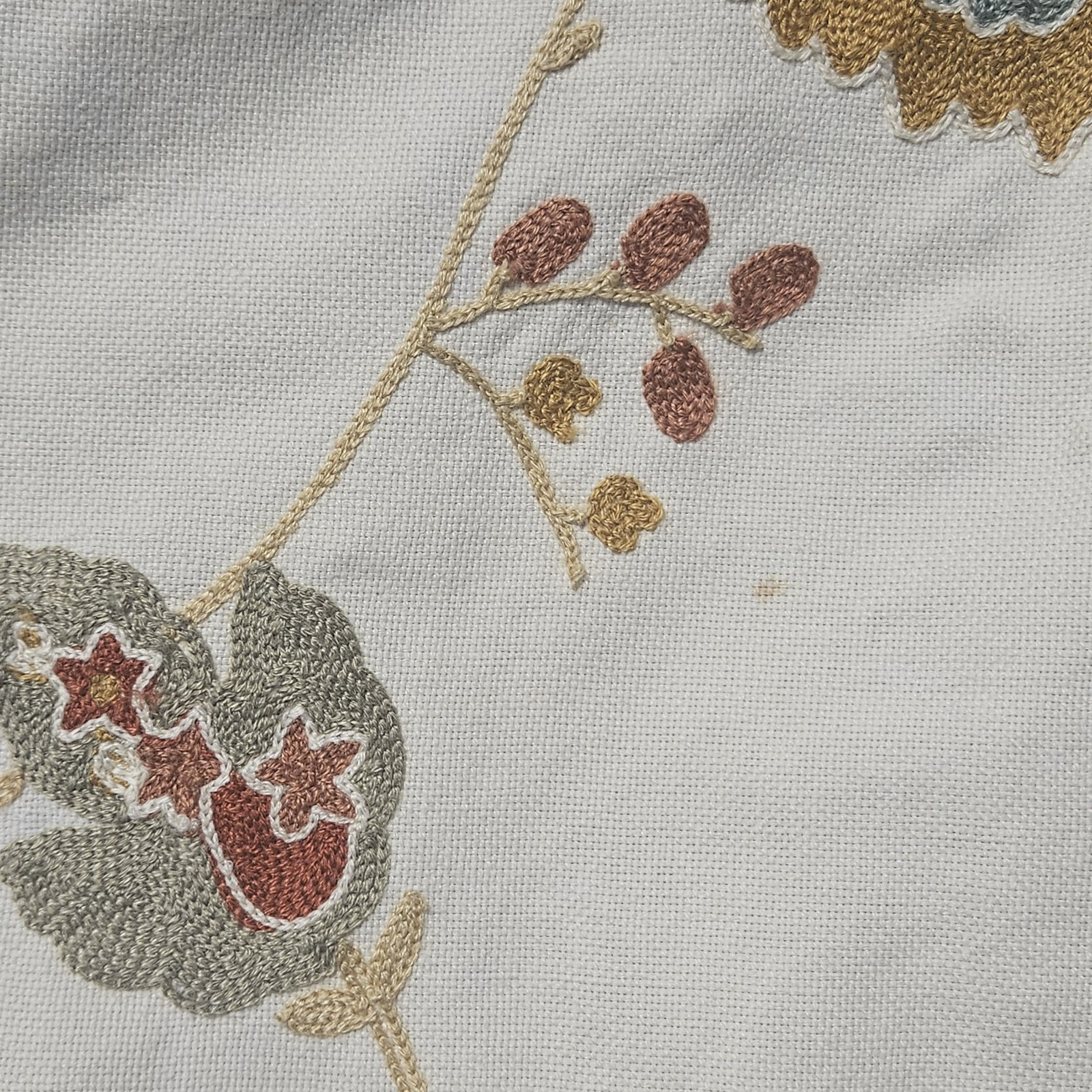 Pottery Barn Margaritte Embroidered Drapes Pair Lined Rod Pocket 82″ L