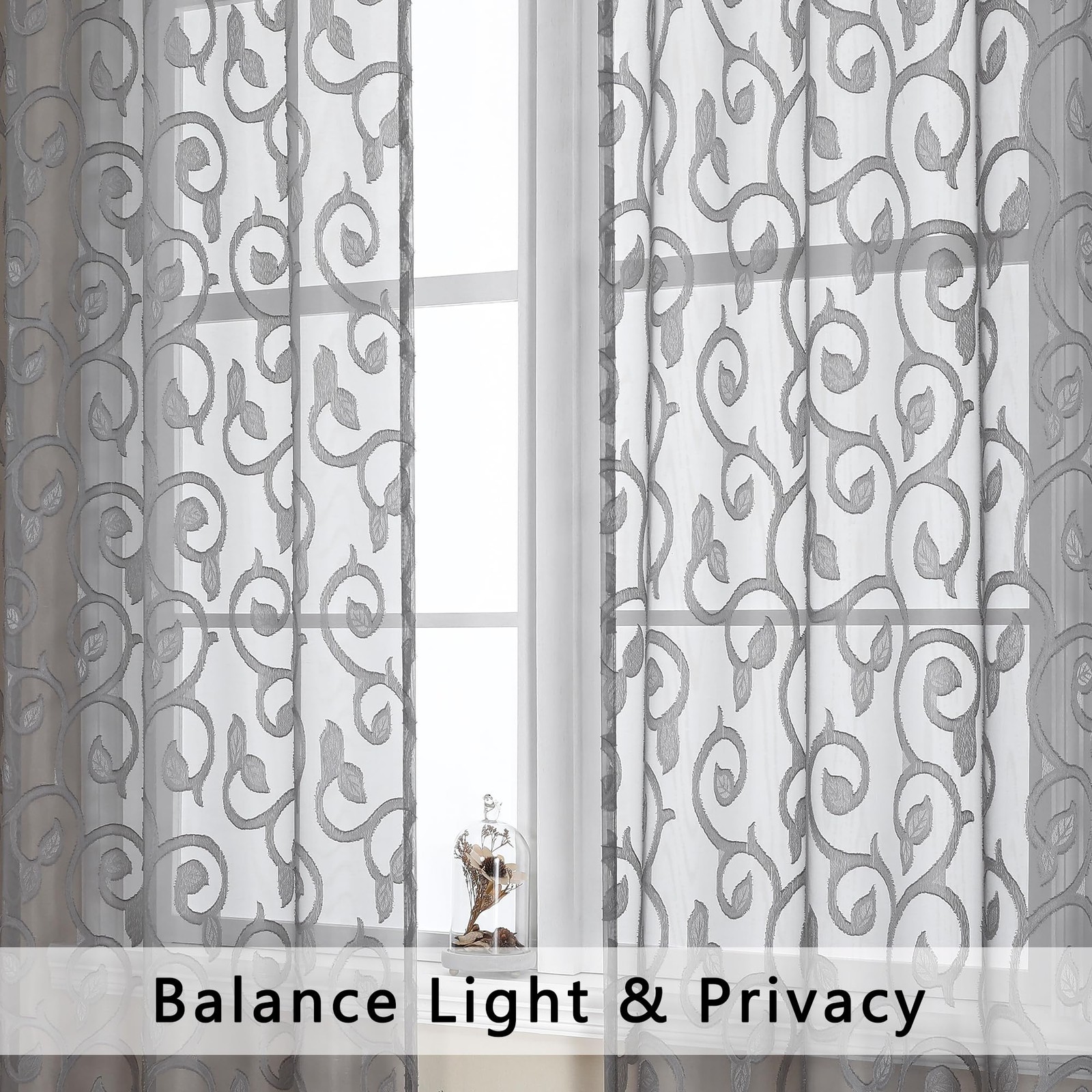 Furman Sheer Curtains 84 inches Long for Bedroom Living Room 2 Panels Set, Li…