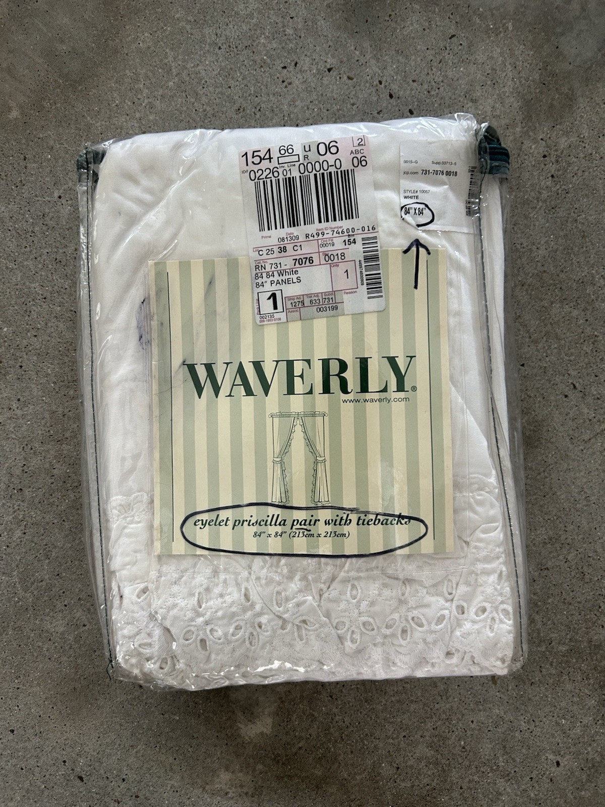 Waverly Ruffled Original Priscilla Curtains Ruffle White Eyelet 84” X 84” Pair