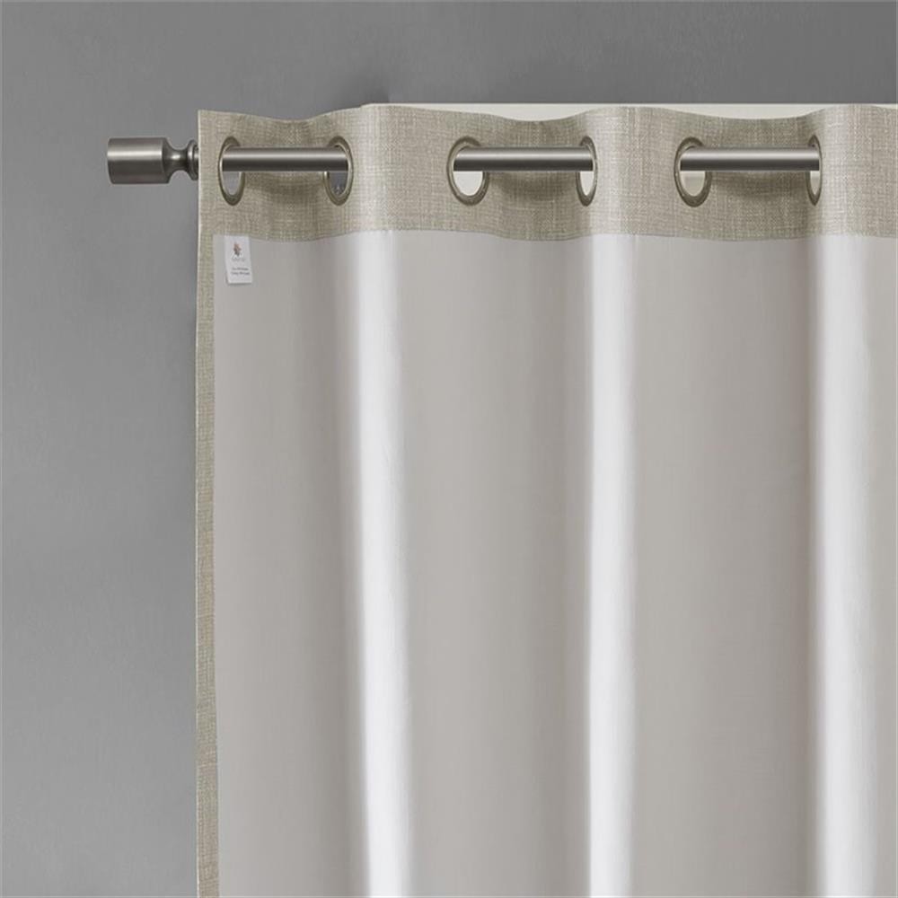 Pemberly Row Polyester Fabric Heathered Window Panel in Taupe Gray