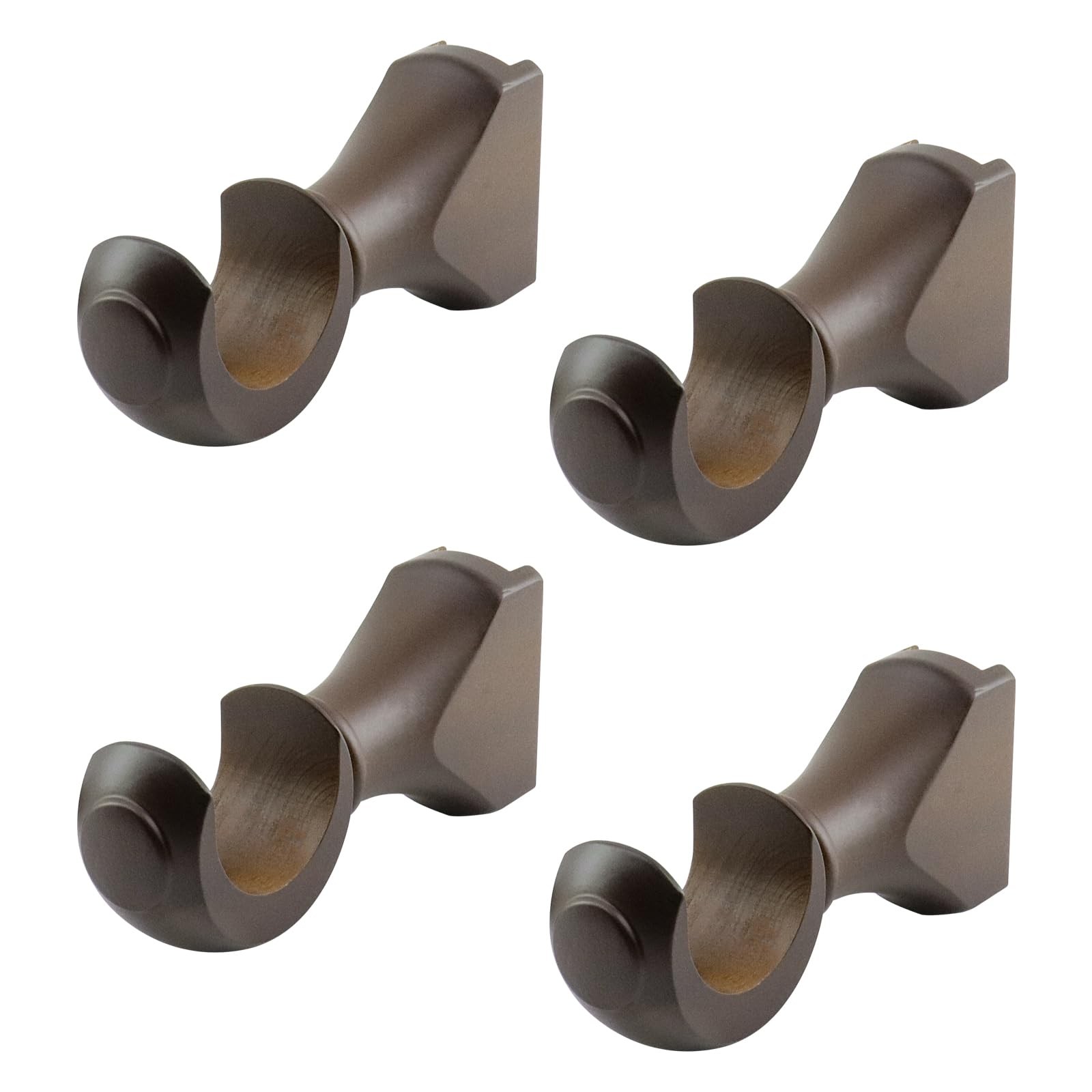 4Pcs Wood Curtain Rod Brackets,1-3/8in(35mm) Diameter Support Bracket,Wooden …