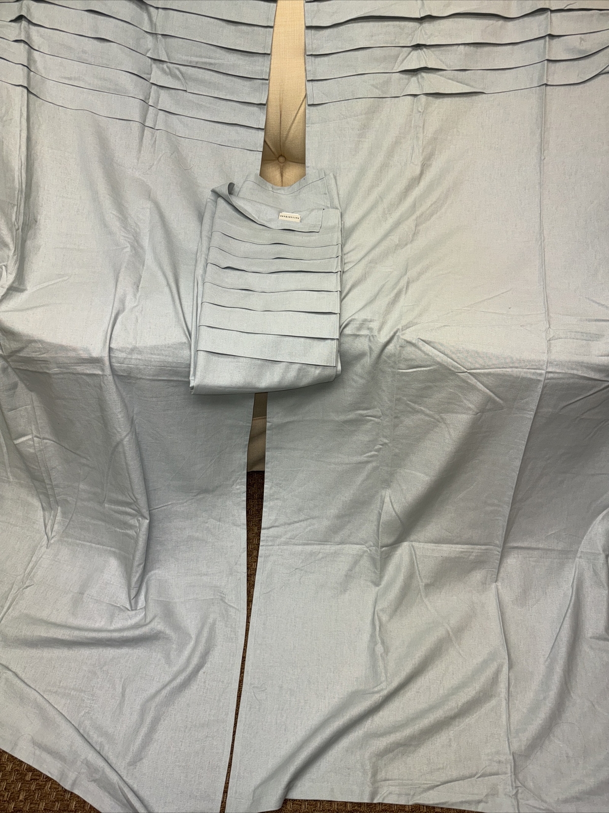 Pottery Barn Belgian 55%Linen Flax Mineral Blue 44 X 84 Panel Drape Curtain