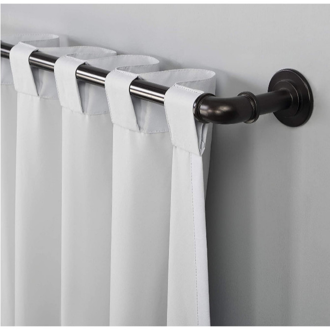 Blackout window curtain panel 40″W x 96″ L white thermal lined back tab