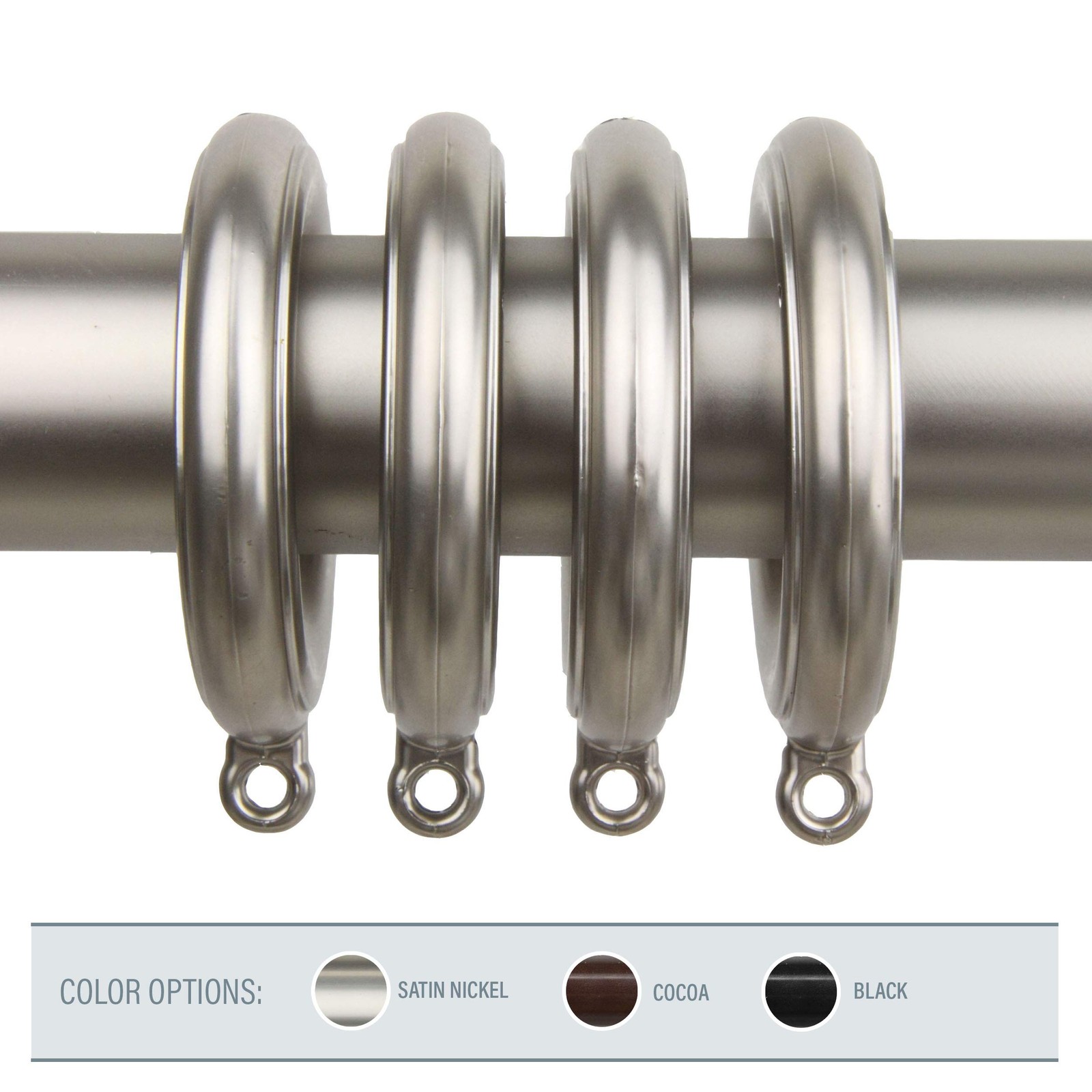 Decorative 1.75 inch Eyelet Rings – Satin Nickel