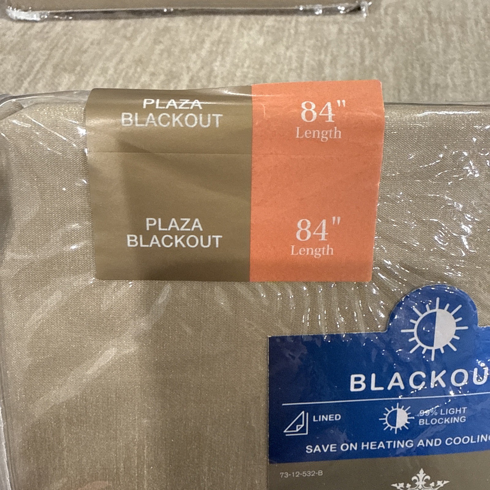 Royal Velvet Blackout Grommet Plaza Panel curtain size 50in X 84in