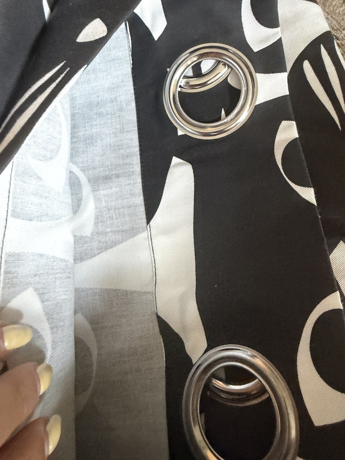1 IKEA MATTRAM Black and White Cat Curtain panel 57″x98″