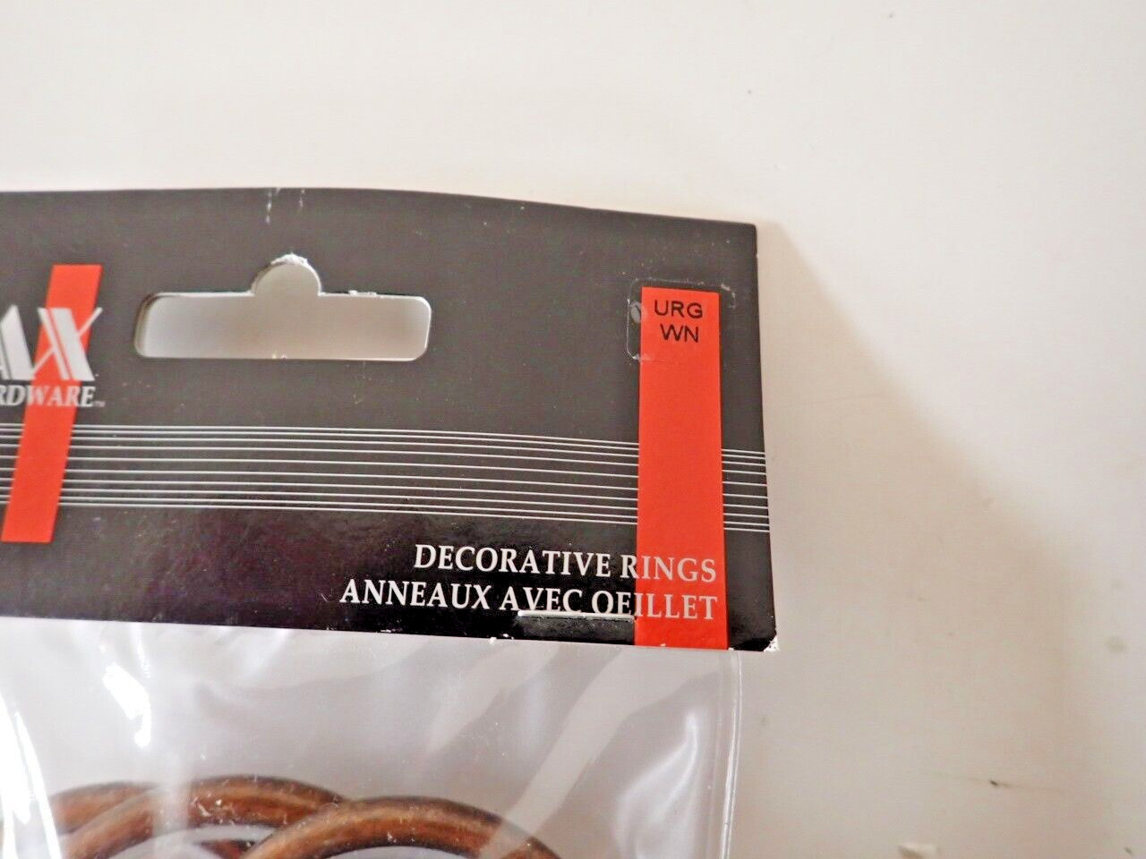 Drapery ” Walnut ” color Decorative Rings By TRAX Fits 1 1/4″ rod. Pack of 10