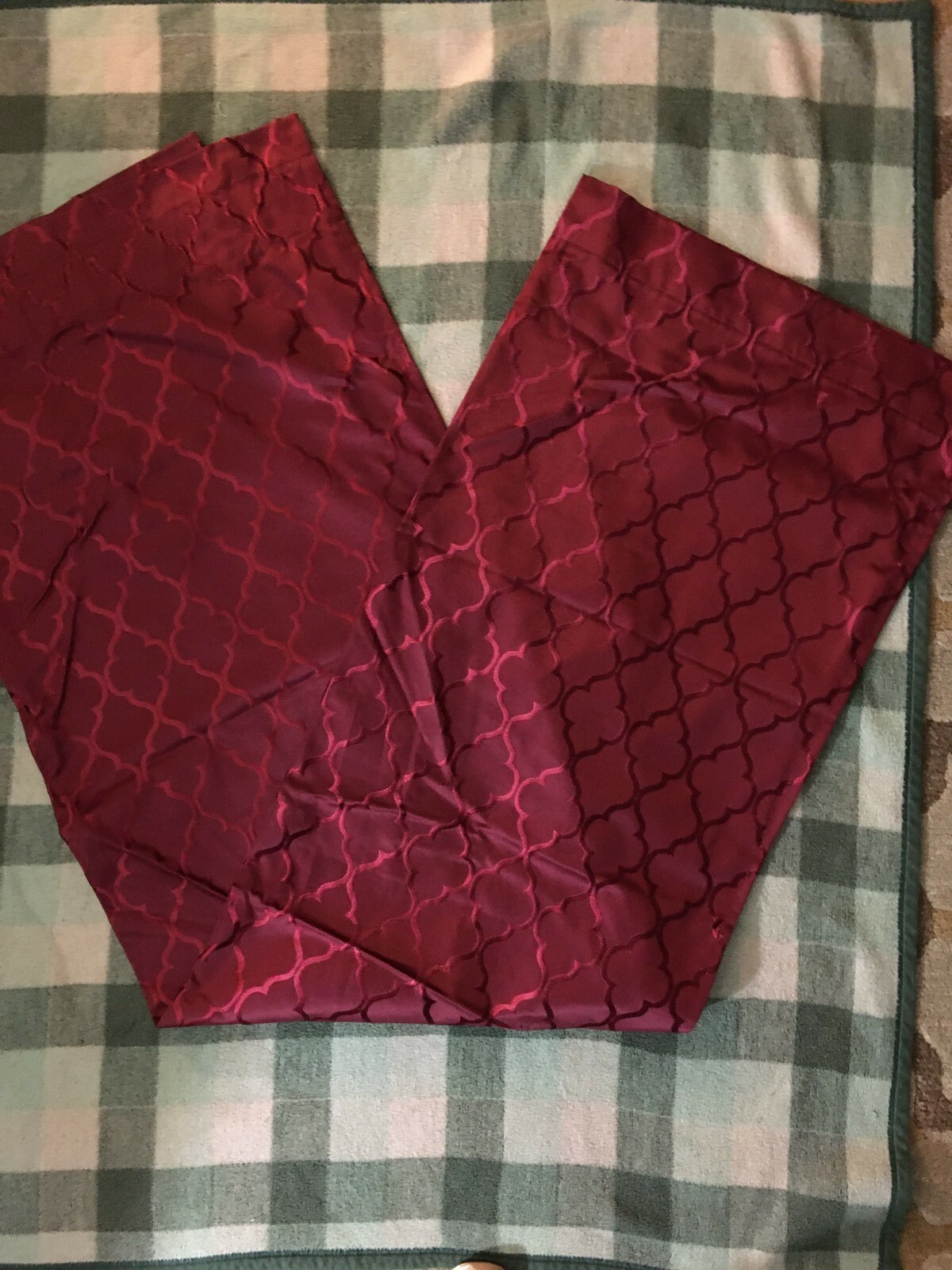 Burgandy lined Drapes/Curtains with 2 Tie Backs-40 X 73.5