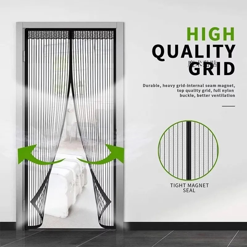 Magnetic Fly Screen Door Mesh Anti Mosquito Insect Curtain Auto Close 100x210cm