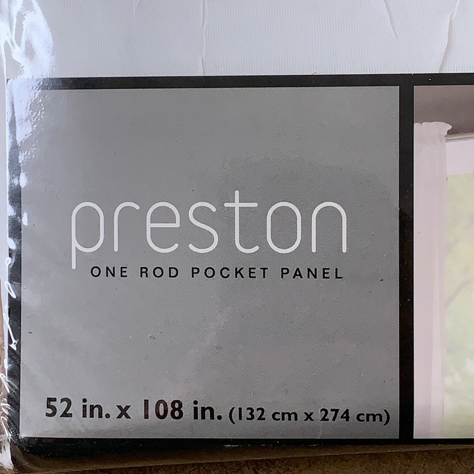 Preston One Rod Pocket Panel White 52in X 108in One Panel NWT