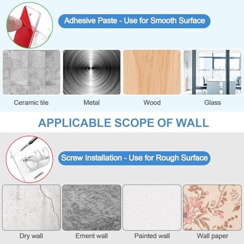 No-Drill Curtain-Rod Adhesive-Brackets Adjustable-Holder – 20 6PCS Transparent