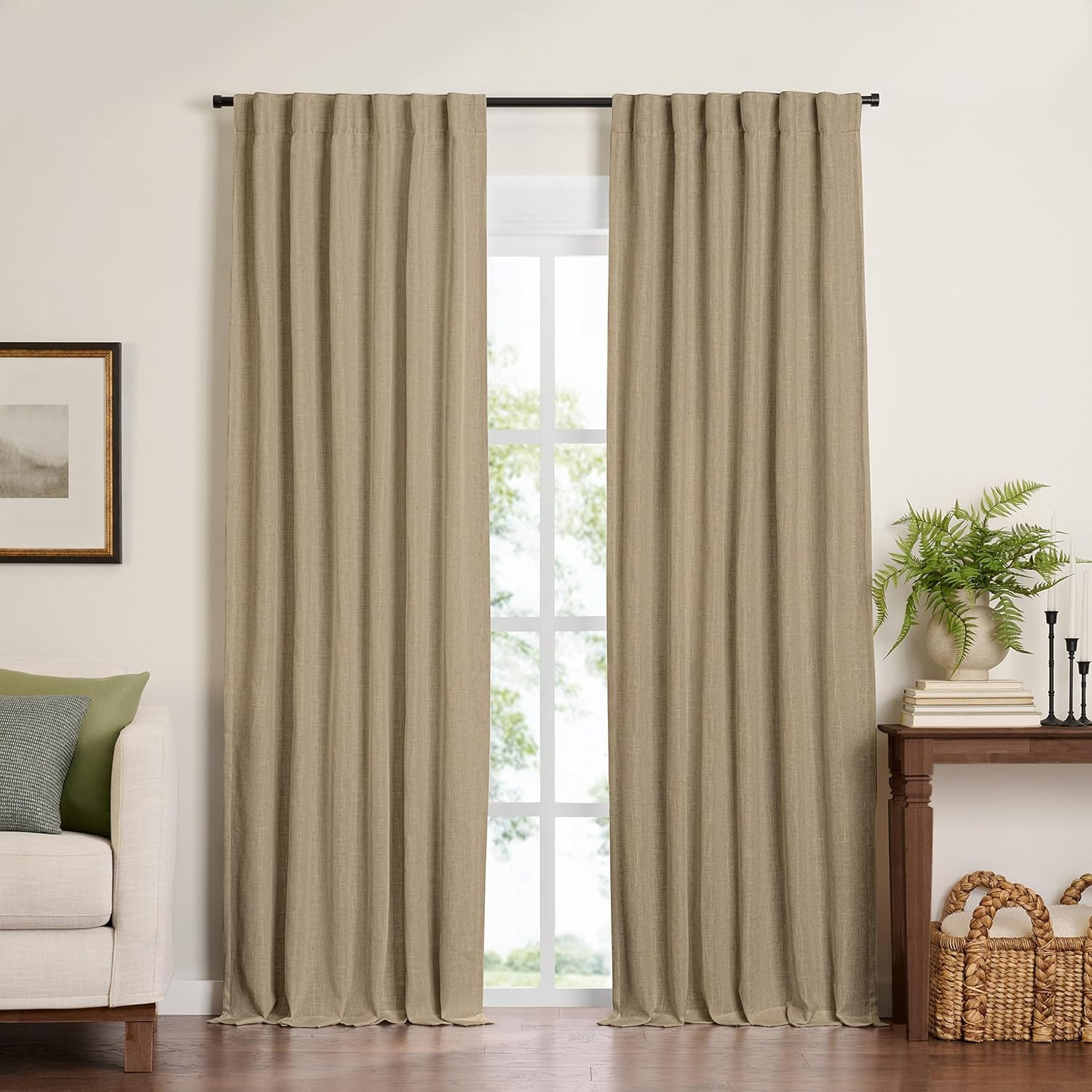 Home Fashions Harrow Solid Texture Blackout Window Curtain, Living Room and Bedr