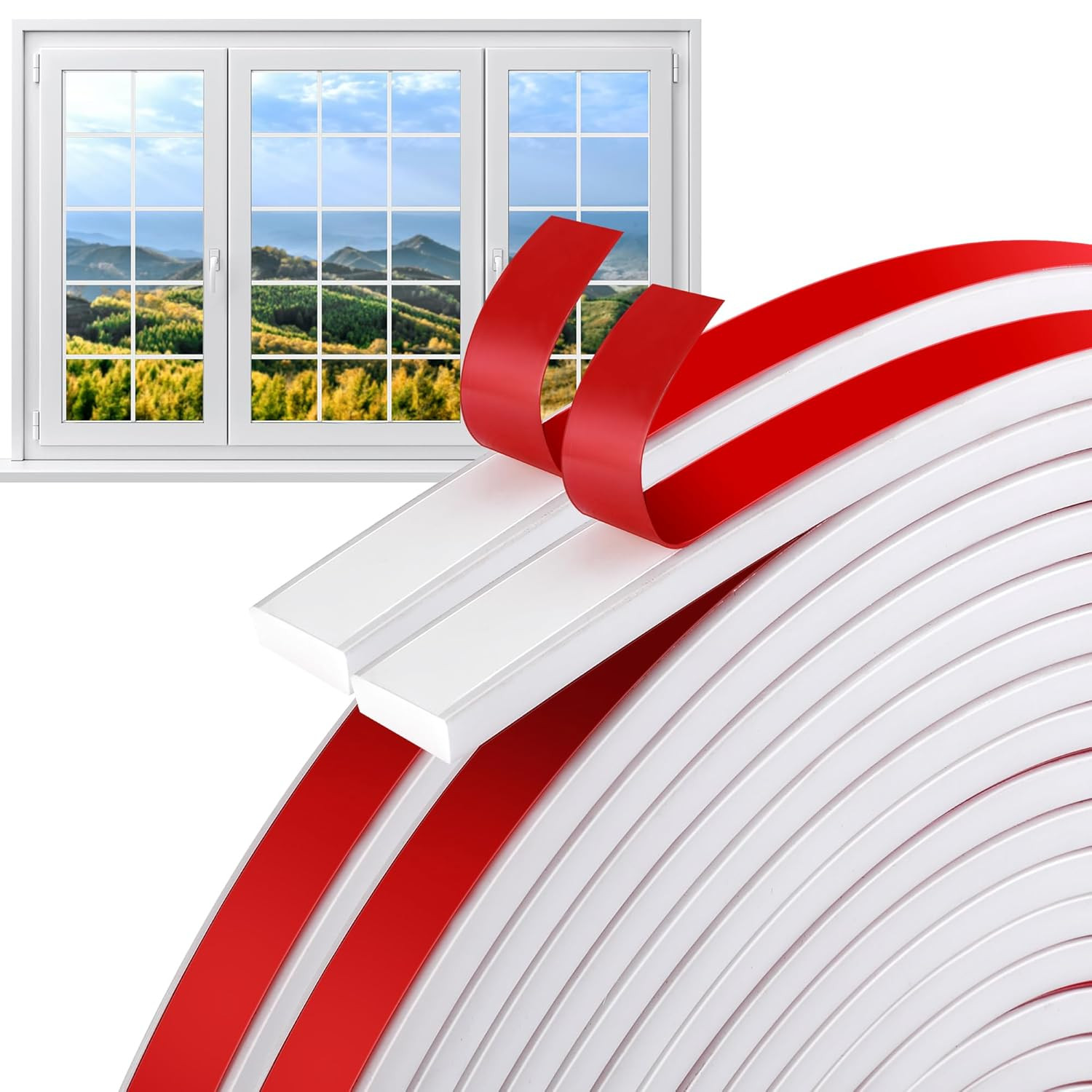 66 Ft Window Grille Inserts Grid Kit- TPE Self-Adhesive Peel and Stick Trim Mold