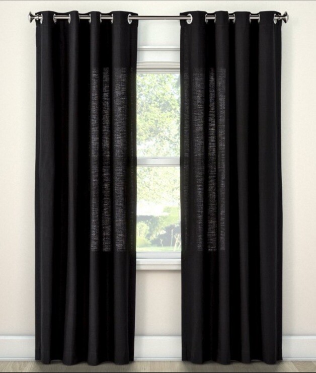 Threshold Light Filtering Black Textured Solid Ebony Grommet Top Panel 54″ x 84″