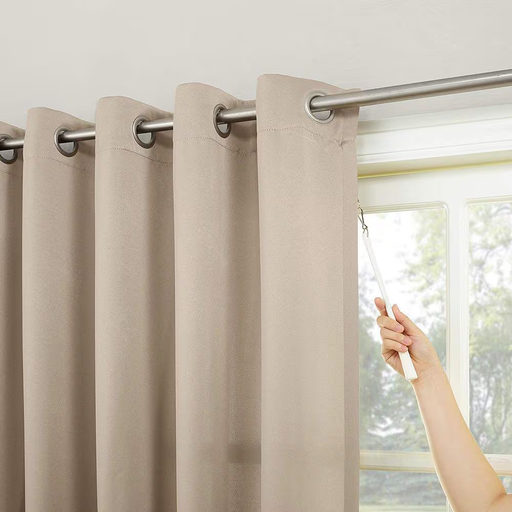 Stone Solid Grommet Room Darkening Curtain – 100 In. W X 84 In. L