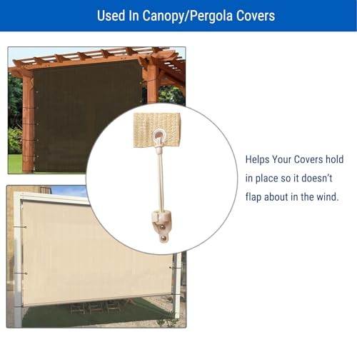 Beige Ultra Long Shade Bungee Tie Downs – 4 Pack – 8in – Beige