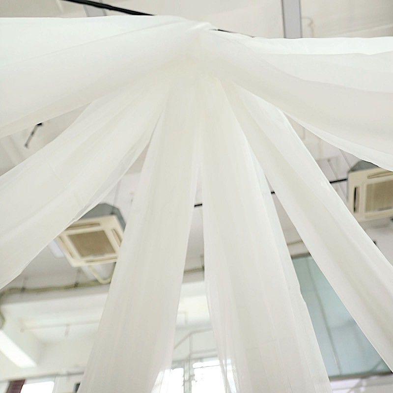 Ivory 10 x 20 ft Professional Sheer CEILING CURTAIN Drapes Party Decorations
