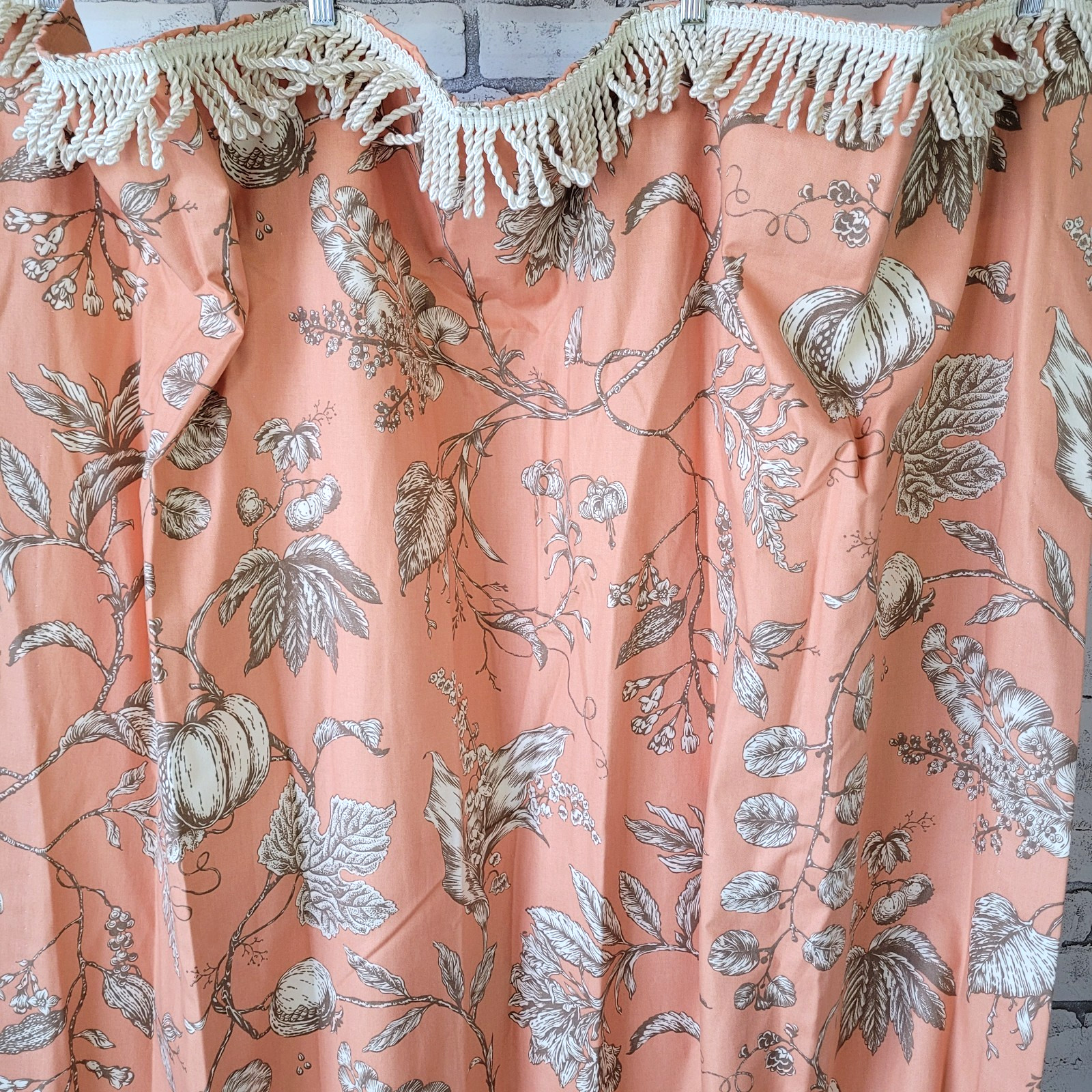 Custom Curtain 2 Panels Lined 107″ Long Drapery P Kaufmann Floradora 100% Cotton