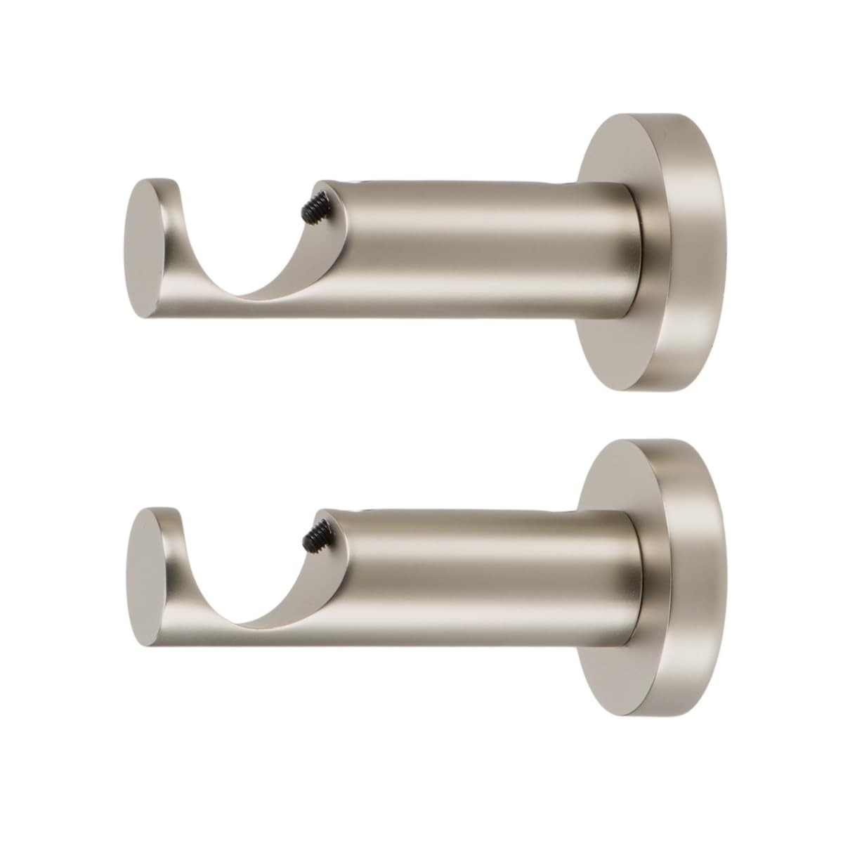 Ceiling Wall Mount Curtain Rod Bracket Fits 7/8 And 1 Inch Satin Nickel 2 PCS