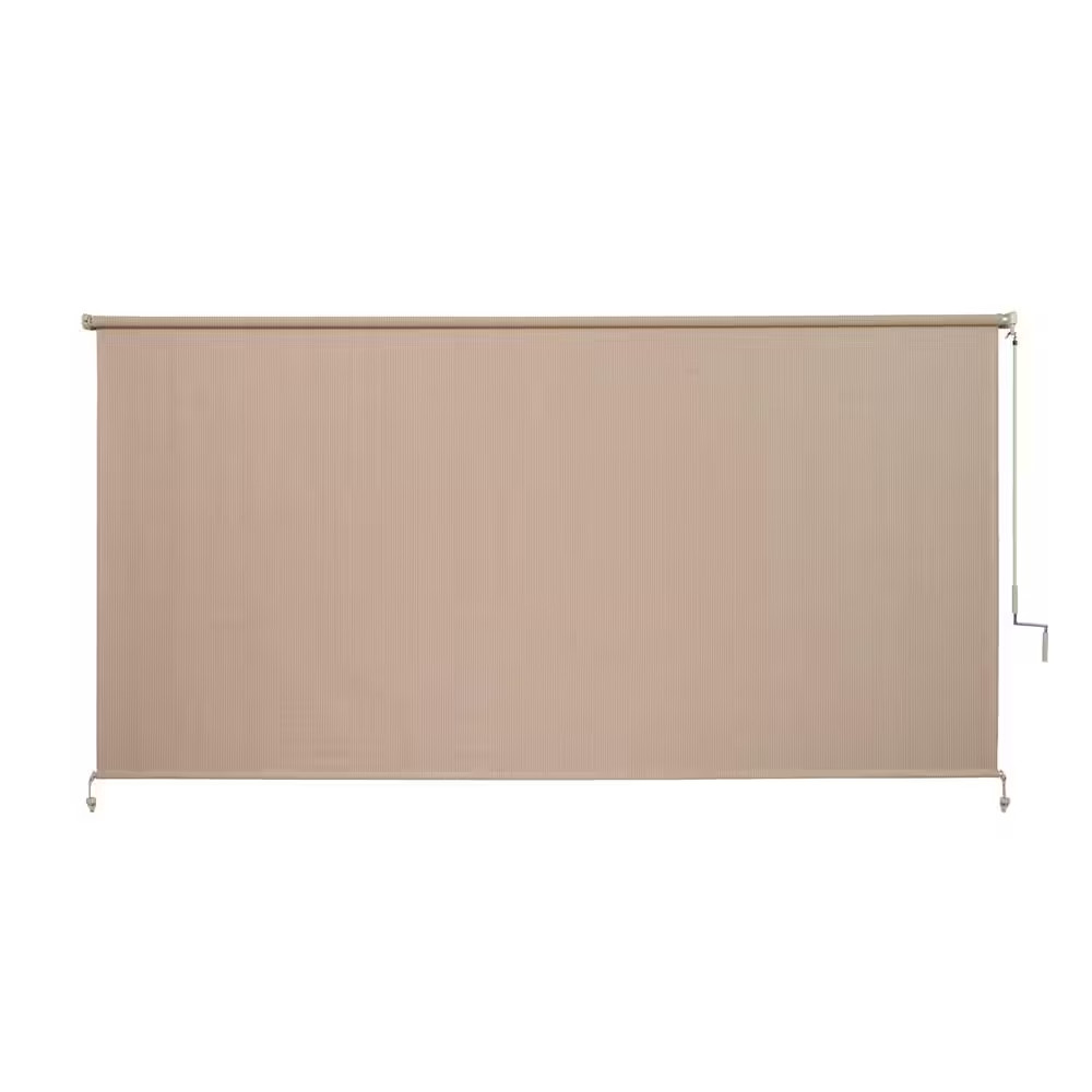 Camel Cordless UV Blocking Fade Resistant Fabric Exterior Roller Shade 120 In. W