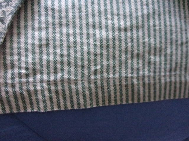 Waverly Fernwood Olive Green and Tan Fern/Stripe 2 Layer Valances–2