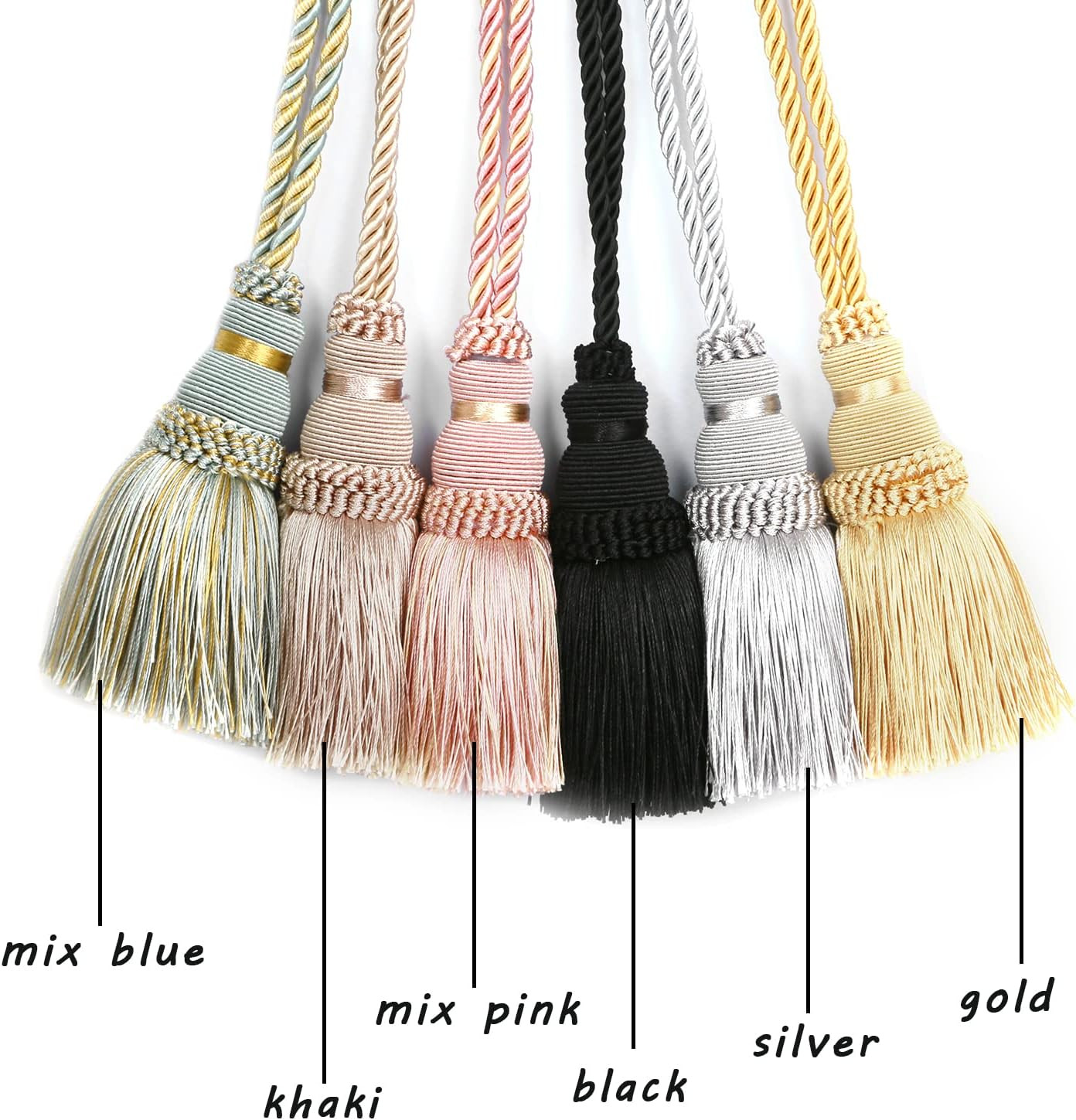 2 Pack Curtain Tie Backs Rope Tassels for Curtains Drape Tiebacks Handmade Outdo