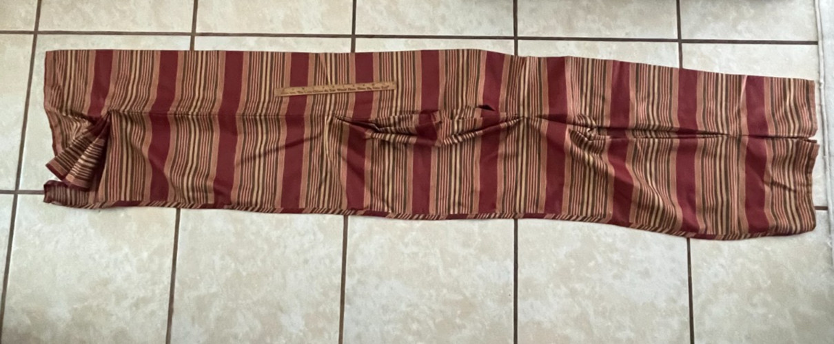 WAVERLY AMANDA Pleated Fan Window Valance Sweetwater Red Stripe 79″ x 16″