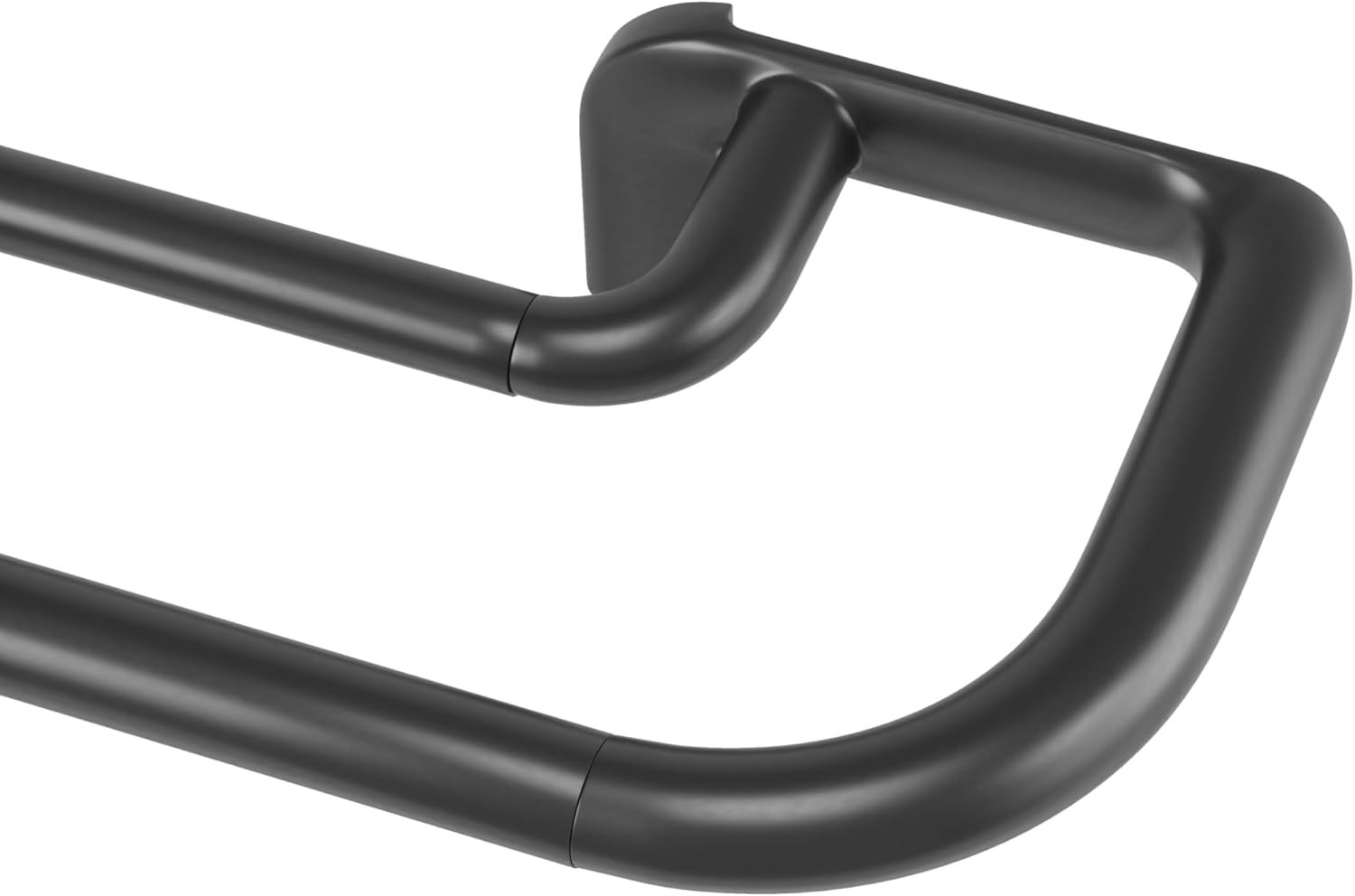 Twilight Wrap Around Double Curtain Rod Set, 66-144 Inches, Black