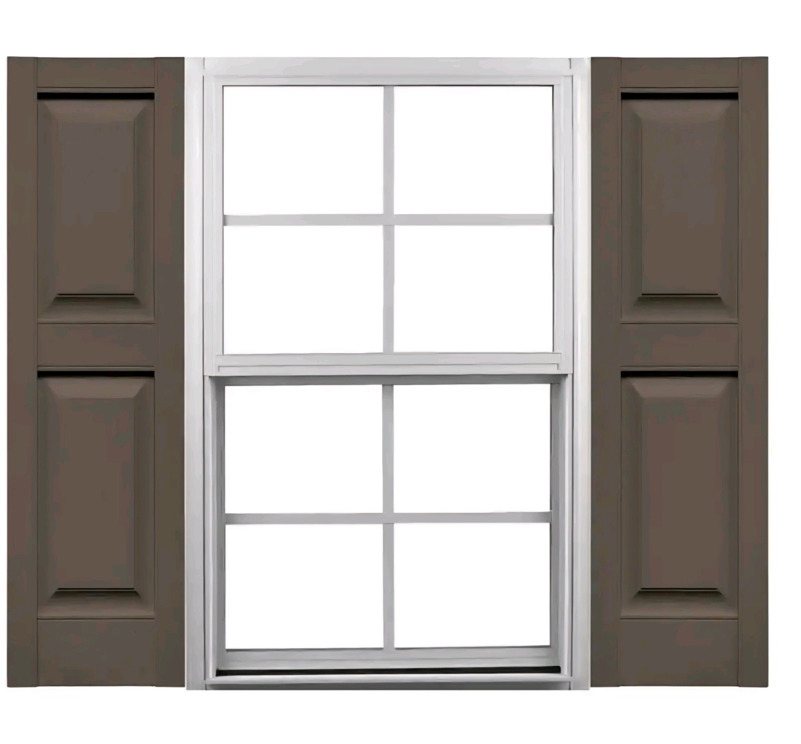 Ekena Millwork Raised Panel Shutters, Pair, 14-3/4″ x 35″, Vinyl, French Roast