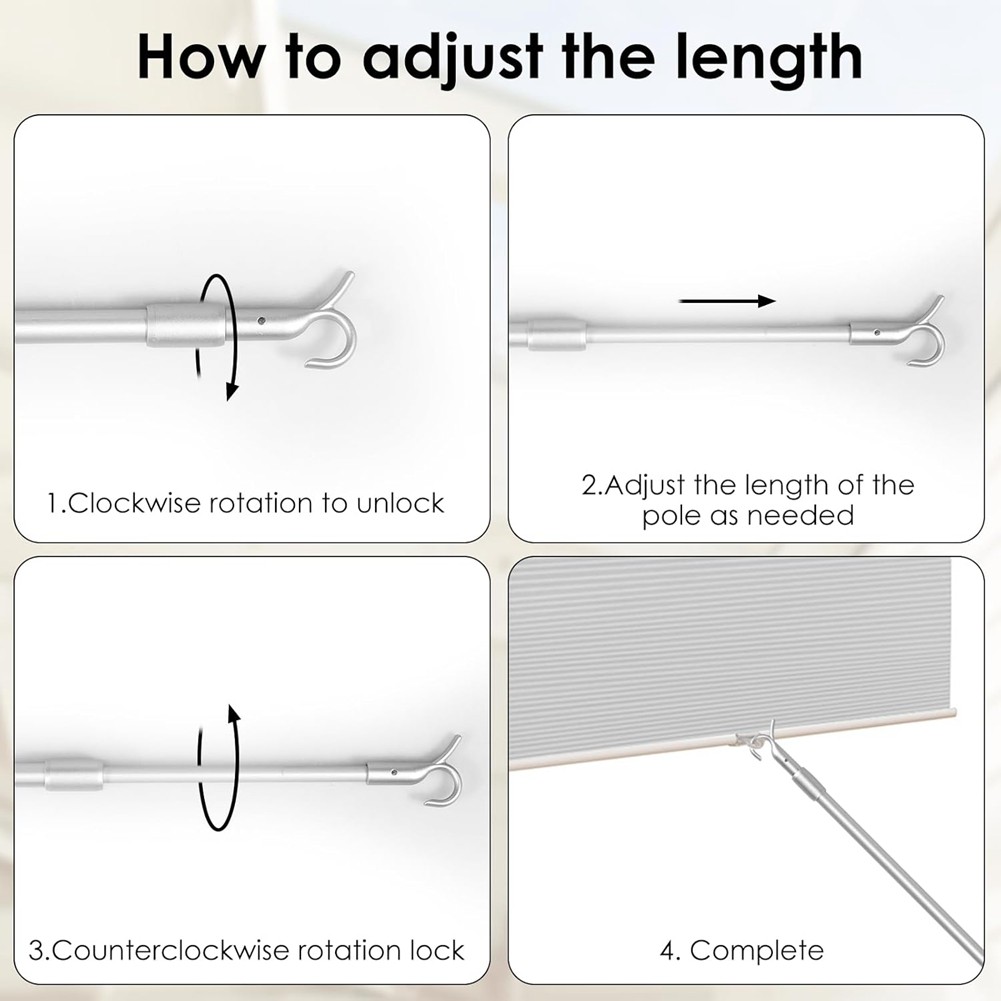 Easy Pull Telescopic Draw Blind Tilt Wand, 13-24in Length Adjustable Blinds5119