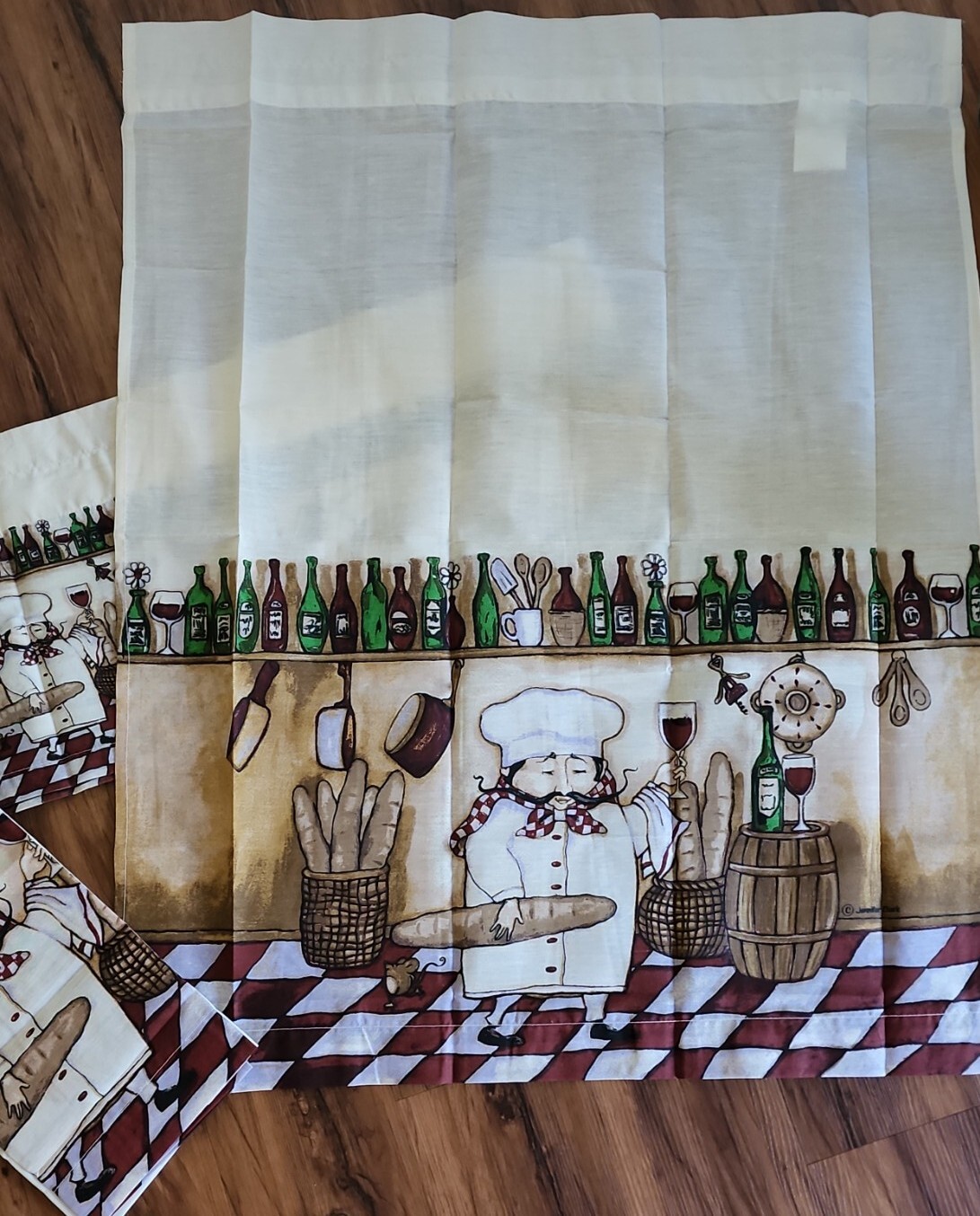 Mainstays Home ~ 3 Pc. Tier & Valance Set ~ Chef Christophe ~ Multicolored