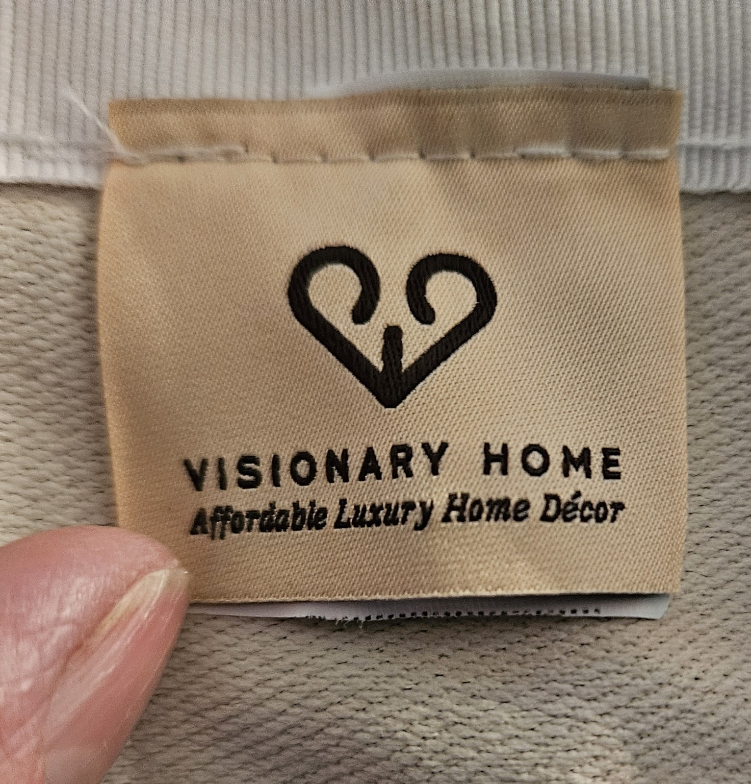 Visionary Homes Cream w/ Blue Floral Embroidery 53.5×107.5 X Long Curtain Panel