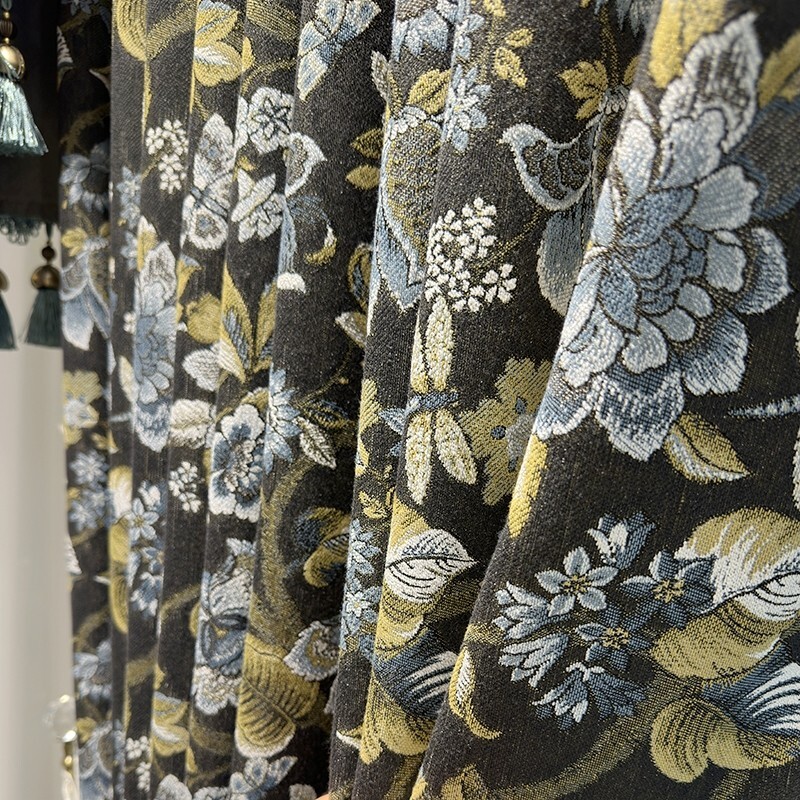 Luxury American Villa Shade Chenille cloth blackout curtain valance drape C2137