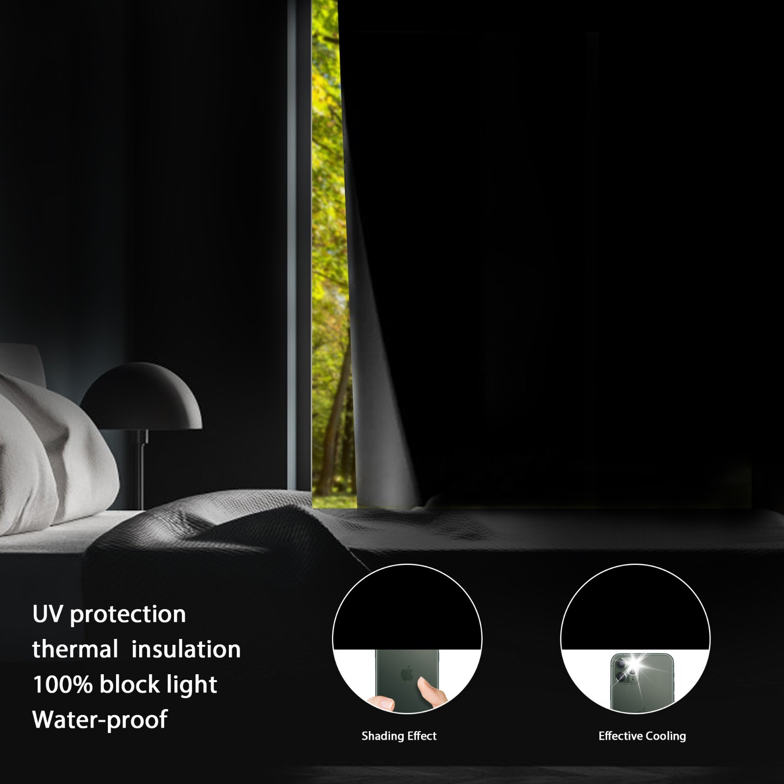 Blackout Roller Shades UV Protection Privacy DIY Blinds for Bedroom Media Room