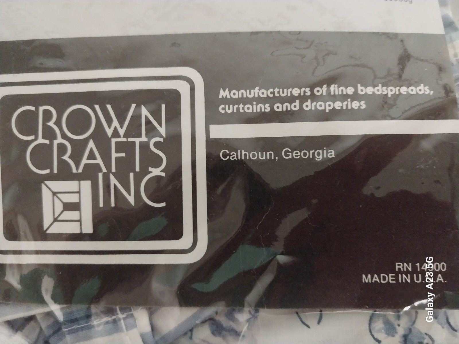 Crown Craft Floral Drapes-Blue & White Ruffled-Indigo Blue-New NOS-86 x 84