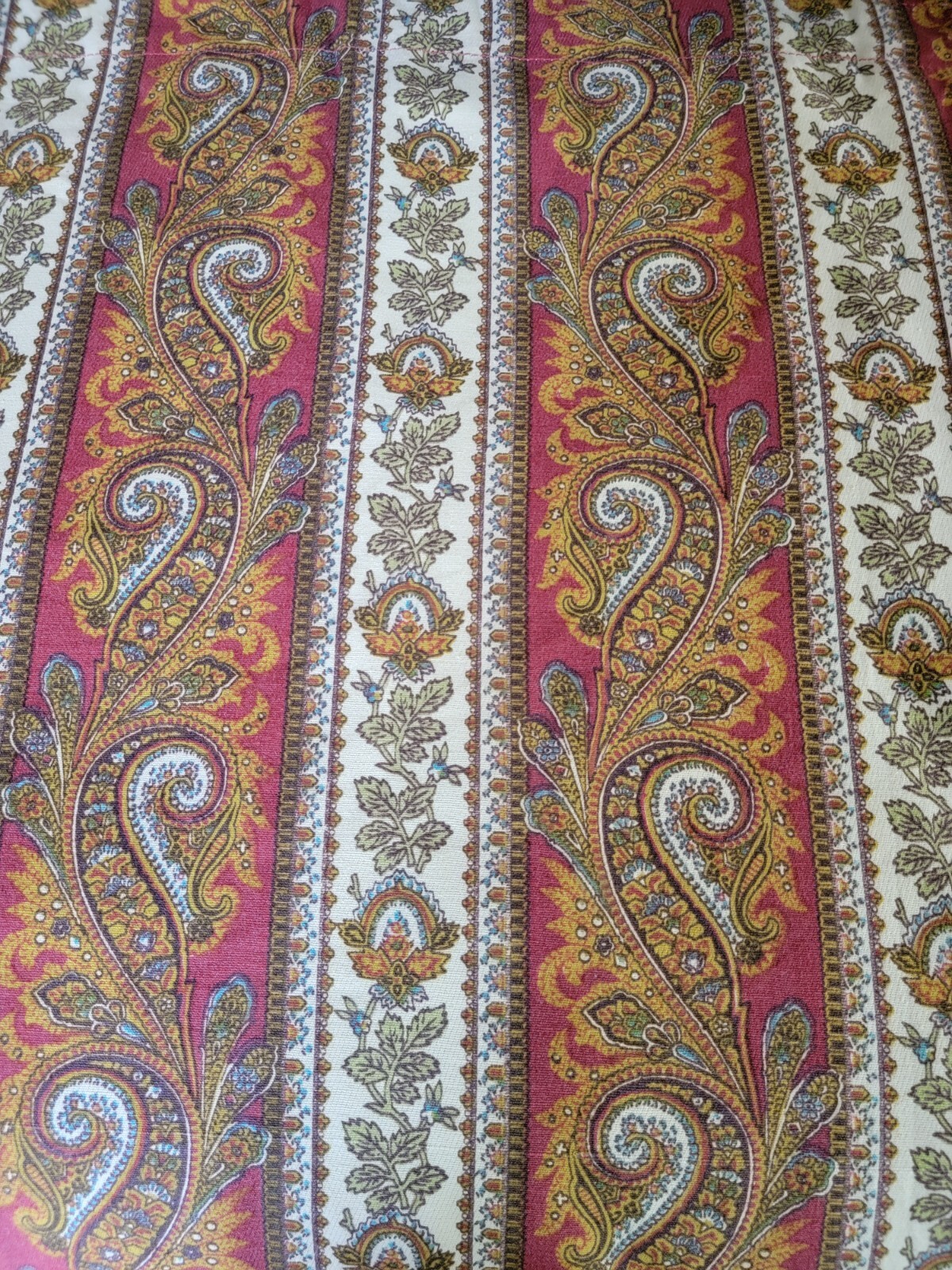 Vintage 1970s Custom Lined Paisley Drapery Panel Extra Wide 139″ x 108″