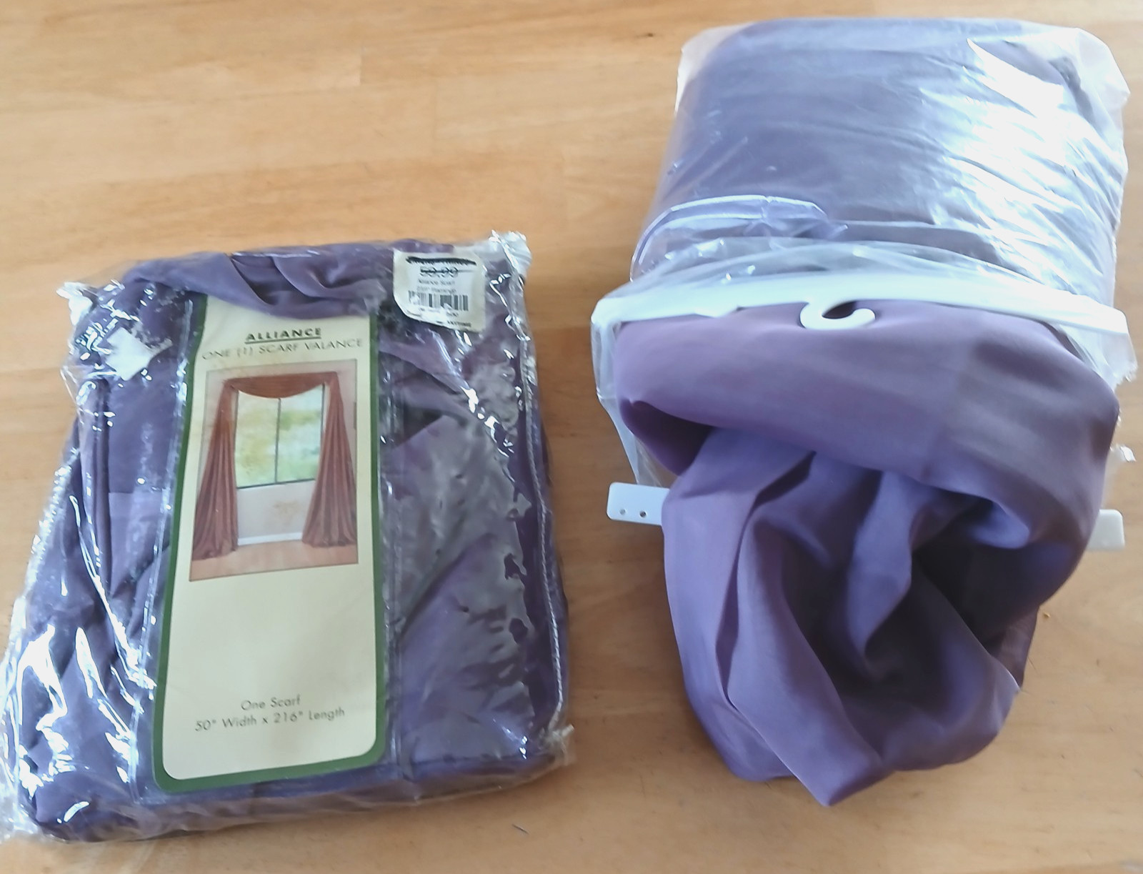 2 ALLIANCE 50″ W X 216″ L-FLAMINGO SHEER SCARF VALANCES-VINTAGE NEW-LOVELY COLOR