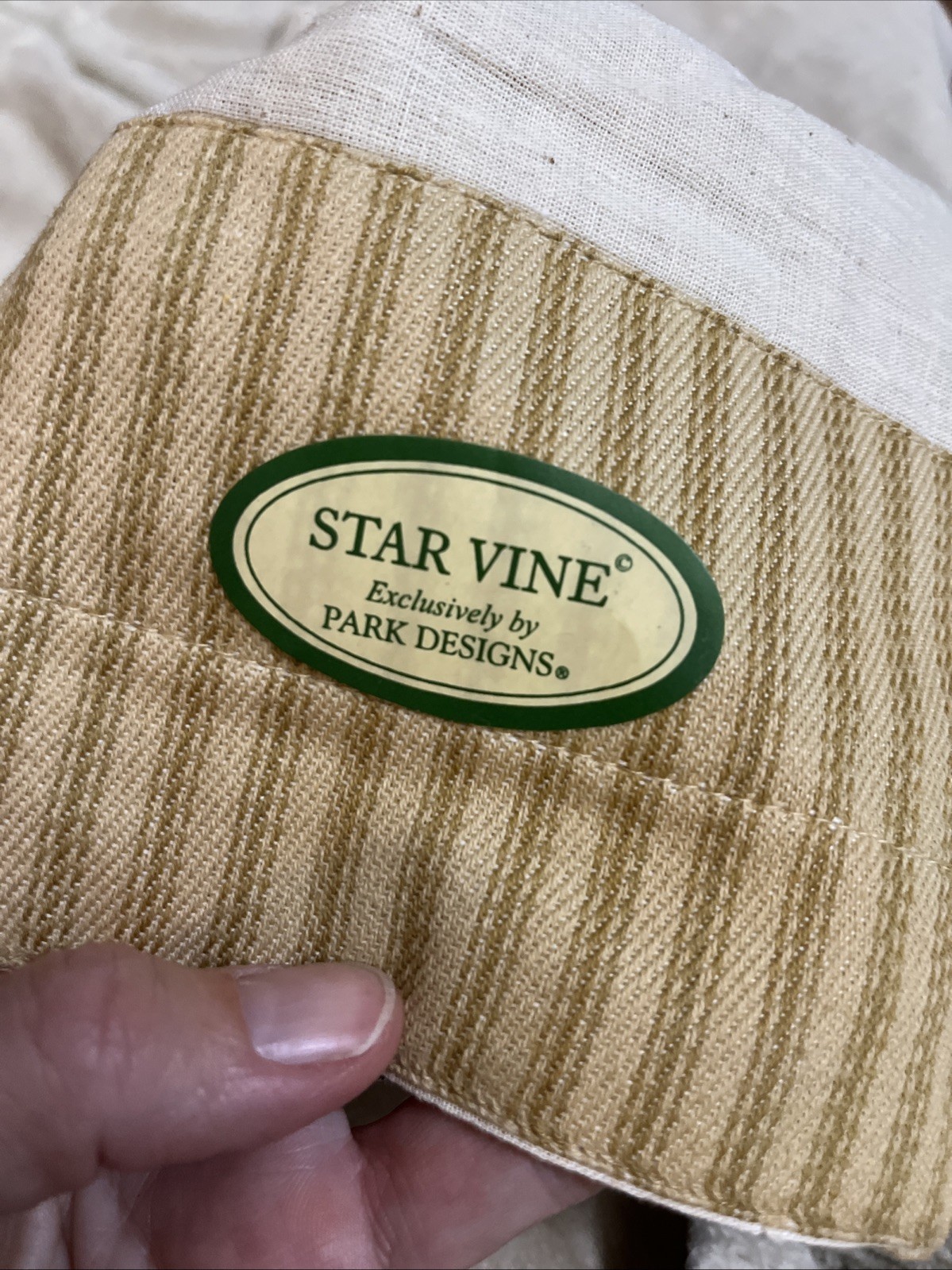 Lined Triple Point VALANCE Farmhouse Park Design Primitive Star Vine 60×20 Strip