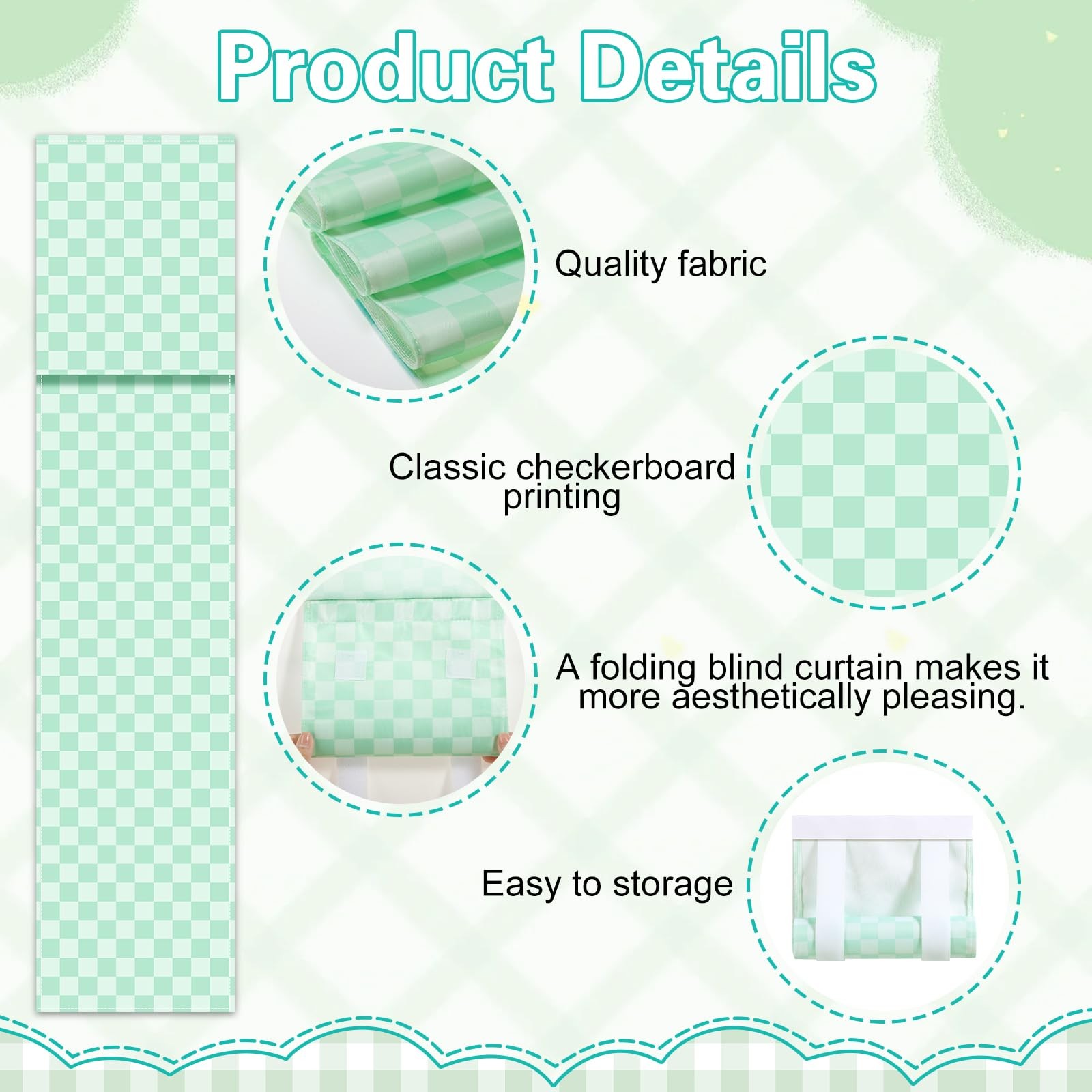 2 Pack Classroom Door Window Cover 36 x 8 Inch Checkerboard Door Window Curta…