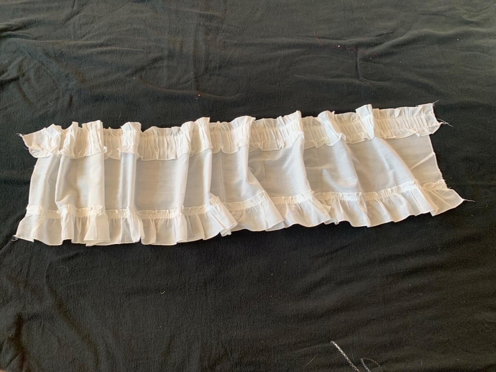 White Ruffled Sheer Curtain Valance 11″ W X 60″ L