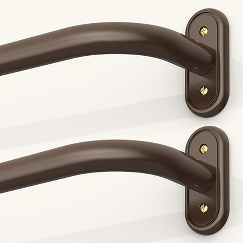 2 Pack Wrap Around Curtain Rods Bronze, Blackout Heavy Duty Curtain Pole #R049